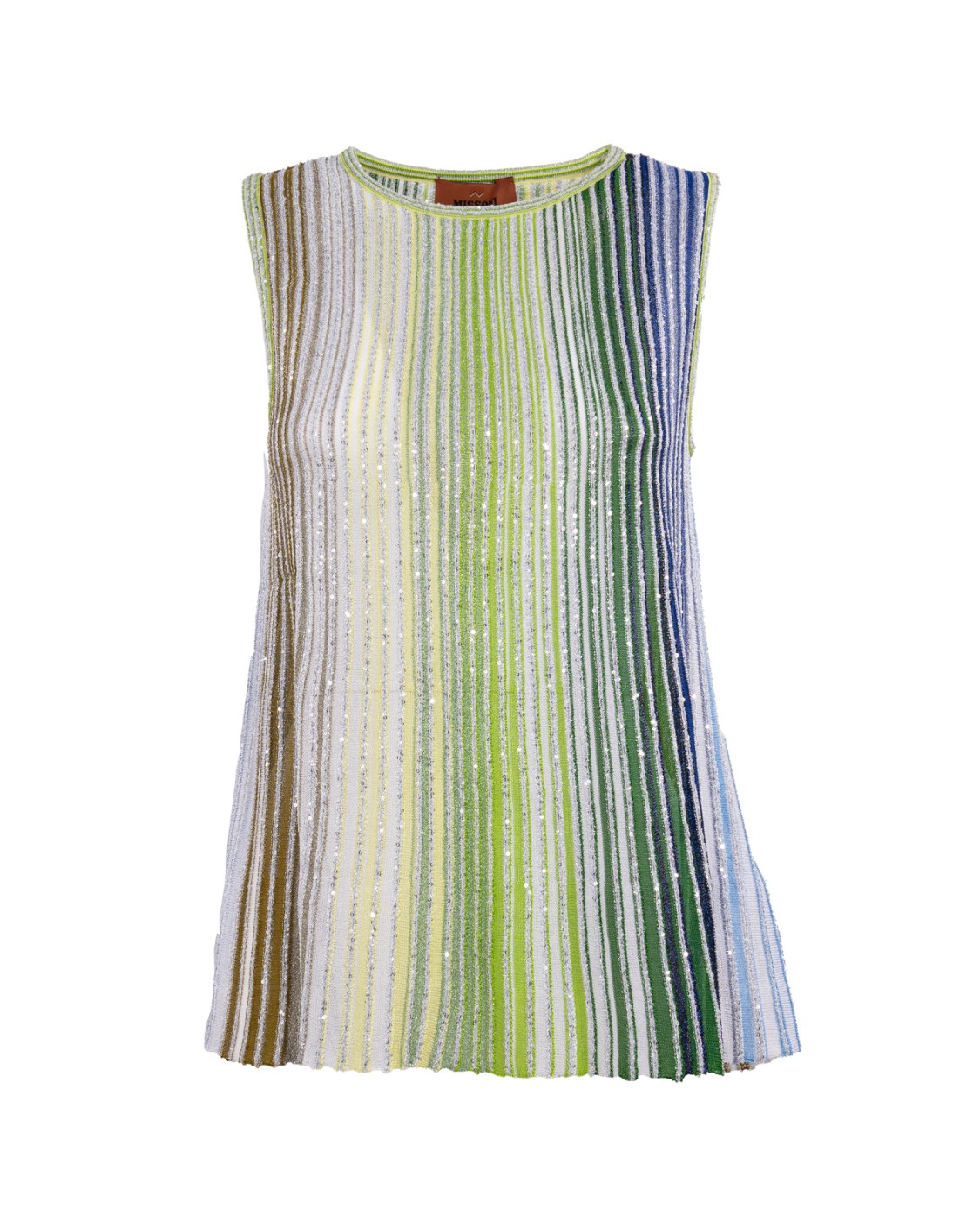 shop MISSONI  Top: Missoni top smanicato parzializzato a righe con paillettes.
Top smanicato.
Righe parzializzate.
Filamenti di lamé.
Paillettes decorative.
Composizione: 69%Viscosa, 12%Poliammide, 10%Fibra Metallizzata, 8%Poliestere, 1%Elastan.
Made in Italy.. DS25SK0U BK042D-SM9N9 number 1340302